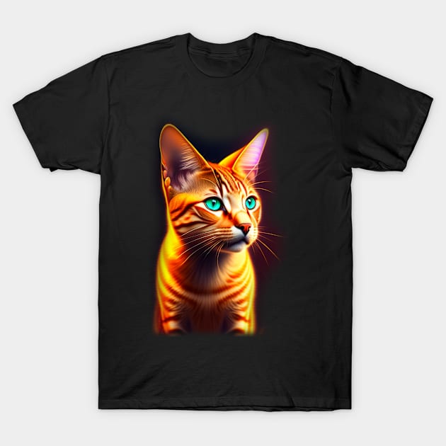 Stellar Orange Cat Coloful T-Shirt by igzine